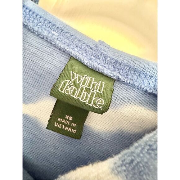 Women's Tie Dye French Terry Hooded Sweatshirt - Wild Fable - blue and white - x - Picture 4 of 9